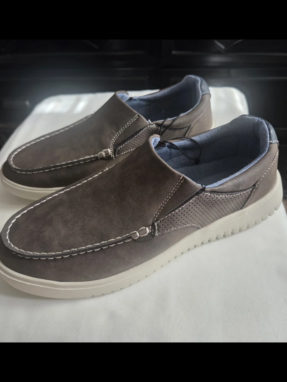 IZOD Men's Brown Slip-On Memory Foam Casual Loafers
